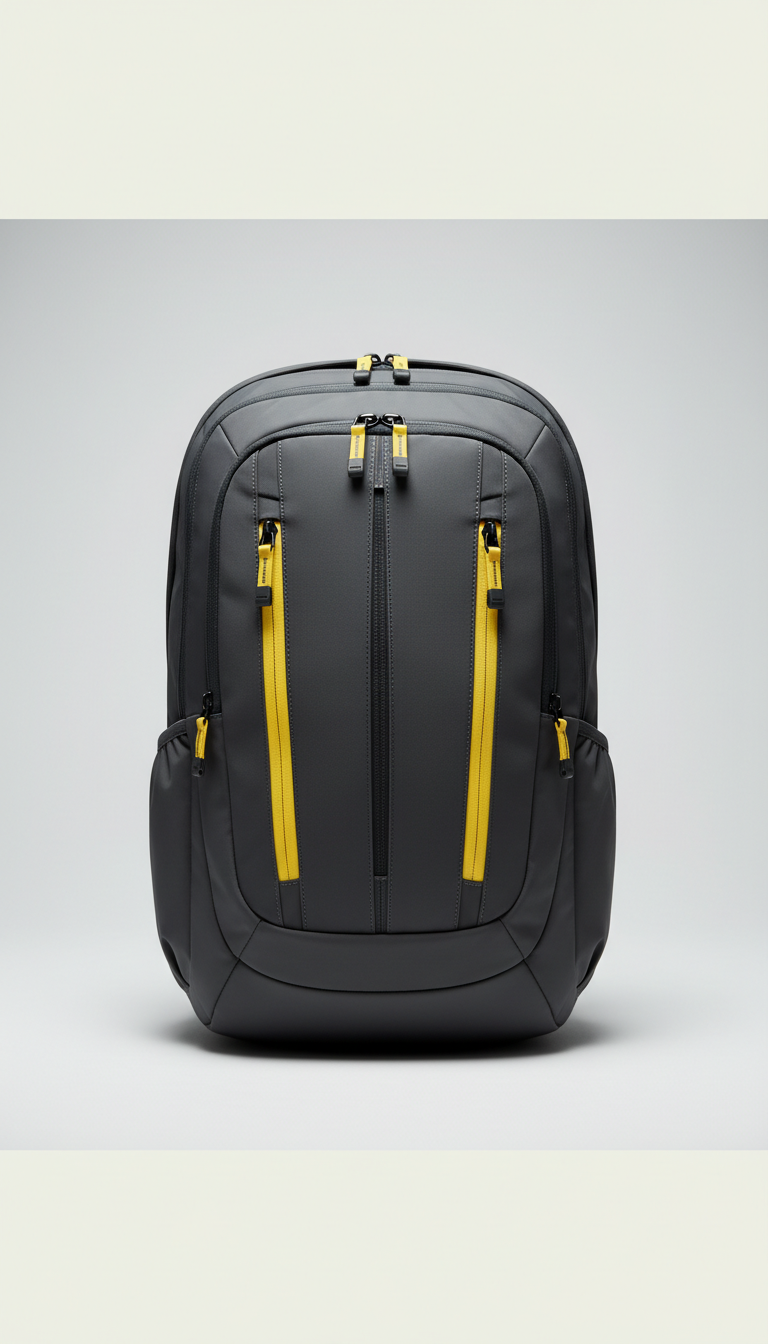 Action Backpack with Lemon Zipper Pulls